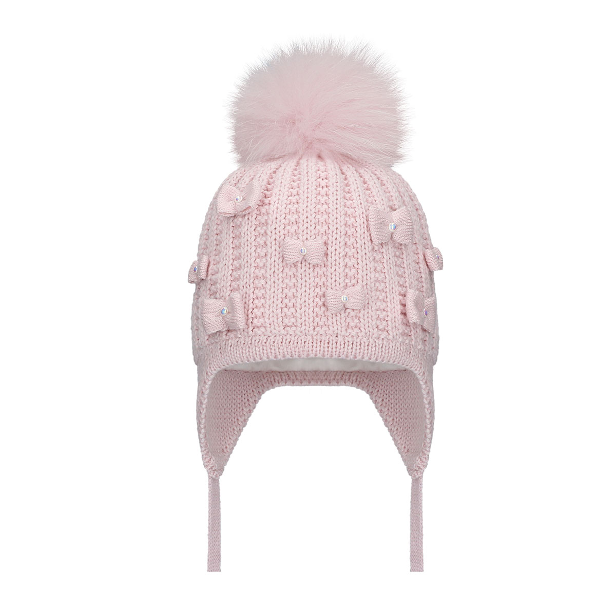 Дитяча зимова шапка для дівчинки, рожева (WN83 / FL), Barbaras